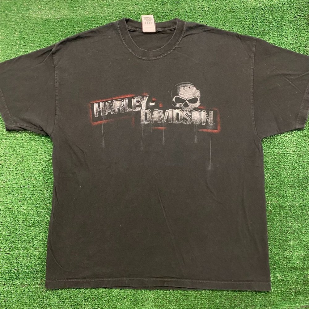 Men's Vintage Skull Wings Biker Print T-Shirt - California Skull Design - Black Cotton